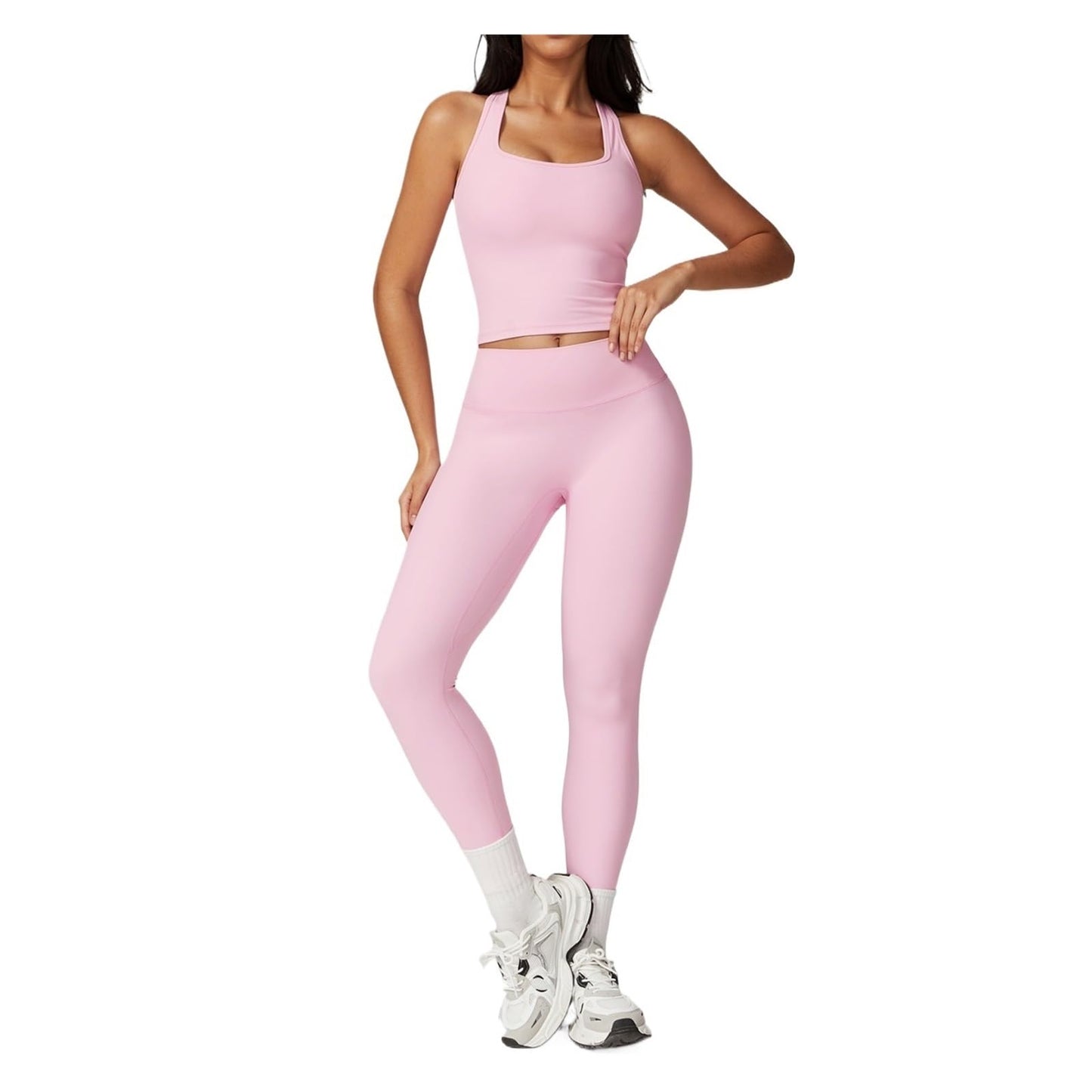 Women’s 2-Piece Workout Set with Sports Top and Shorts