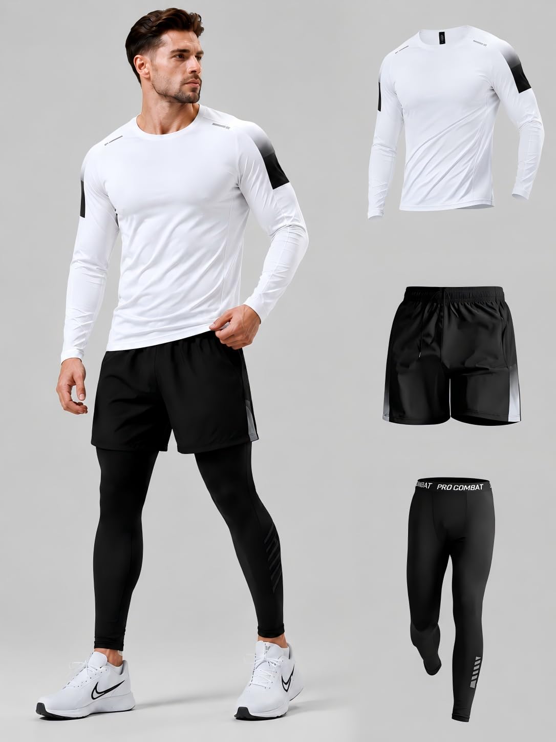 Men’s 3-Piece Quick Dry Athletic Tracksuit Set