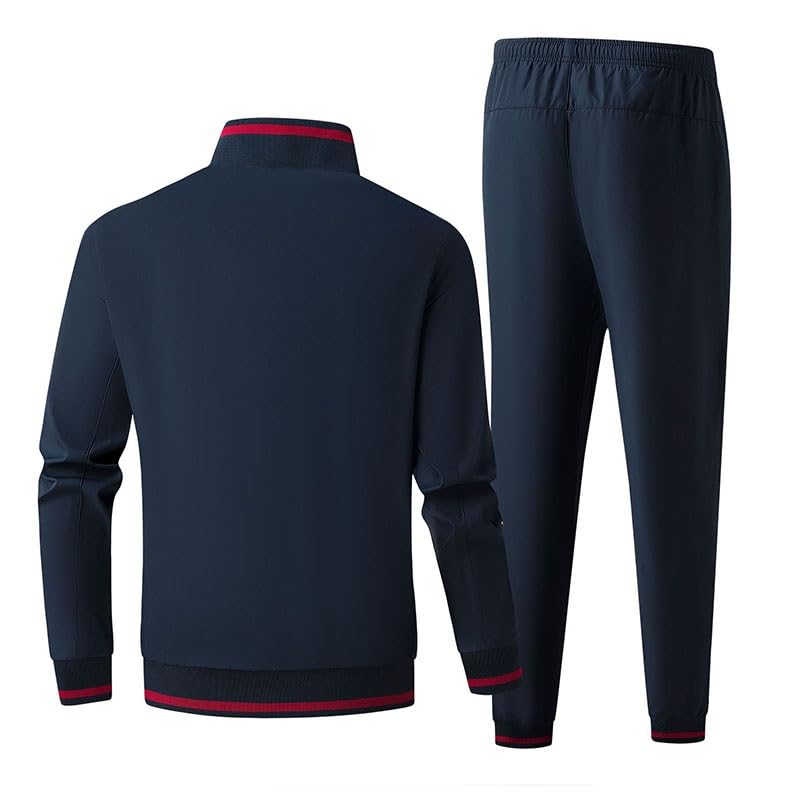 Men’s Stand Collar Zipper Sports Jacket Set