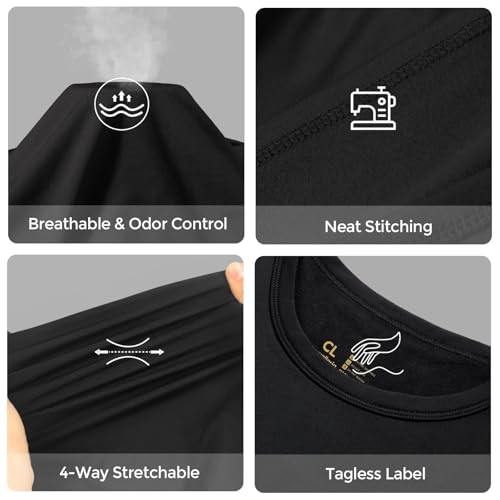 Men’s Fleece Lined Thermal Long Sleeve Base Layer Top