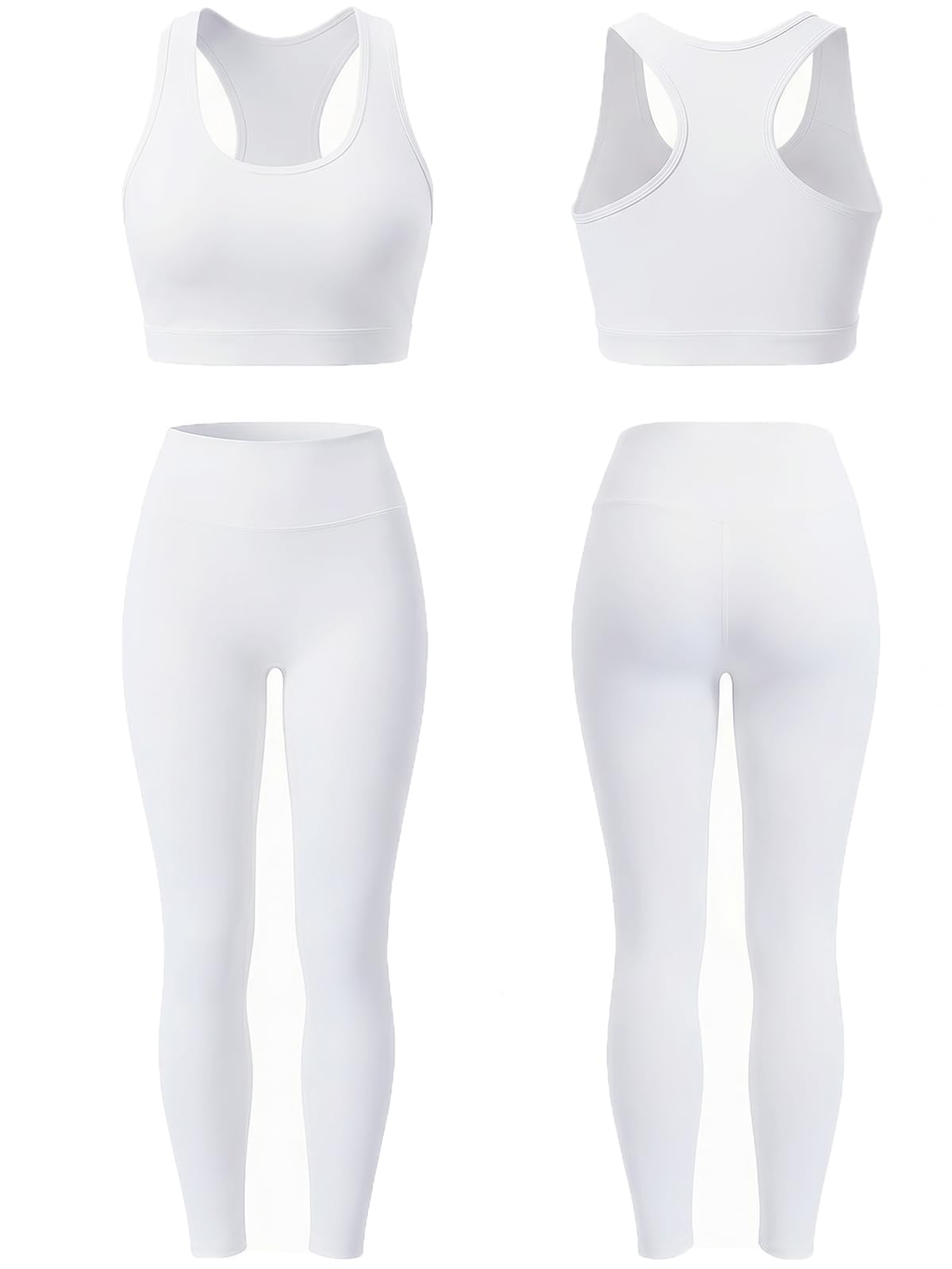 Women’s 2-Piece Butter Soft Workout Set with Sports Bra and High Waist Leggings