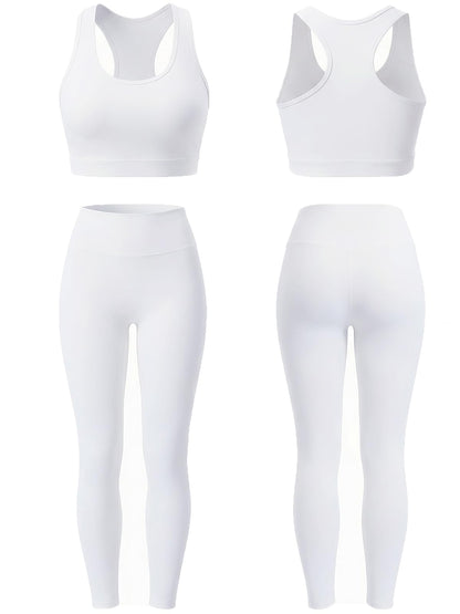 Women’s 2-Piece Butter Soft Workout Set with Sports Bra and High Waist Leggings