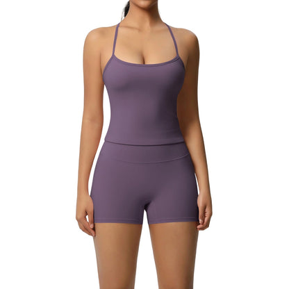 Women’s 2-Piece Wicking Athletic Workout Set with Top and Shorts