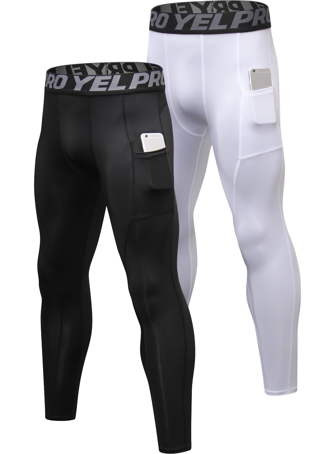 Men’s 3-Pack Compression Leggings with Pockets
