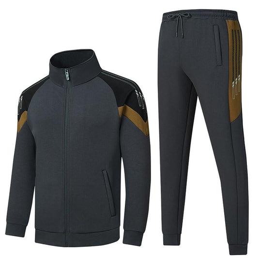 Men’s Zipper Stand Collar Tracksuit Set