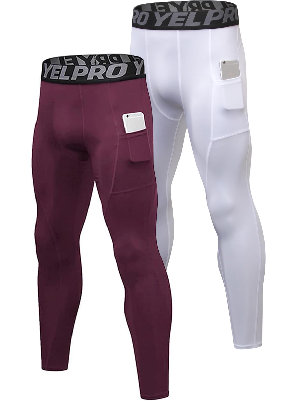 Men’s 3-Pack Compression Leggings with Pockets