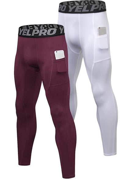 Men’s 3-Pack Compression Leggings with Pockets