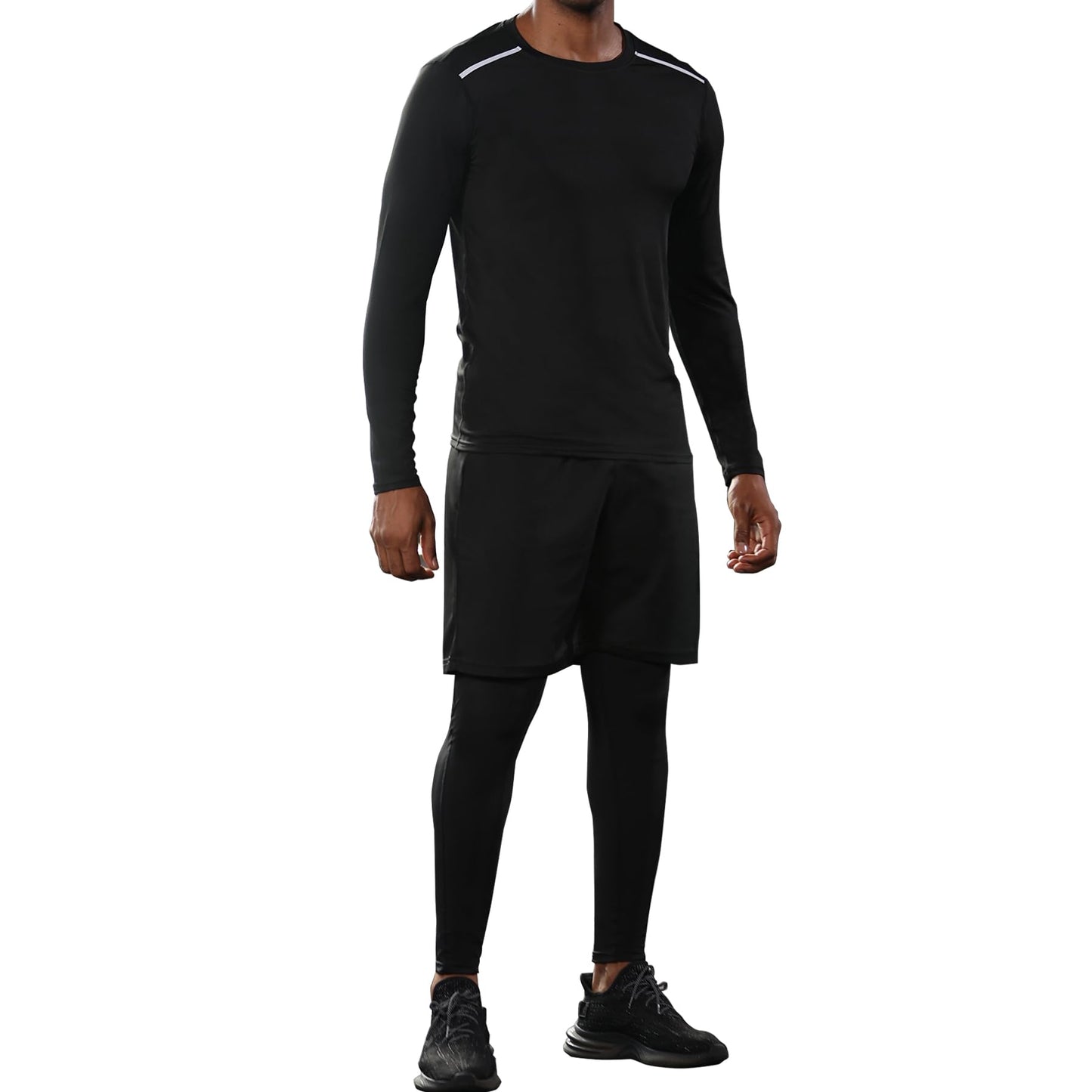 Men’s 5-Piece Workout Set with Compression Pants and Jacket