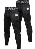 Men’s 3-Pack Compression Leggings with Pockets