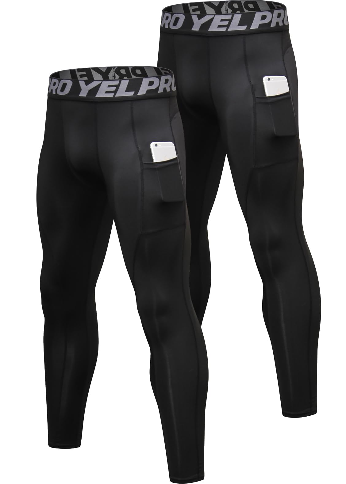 Men’s 3-Pack Compression Leggings with Pockets