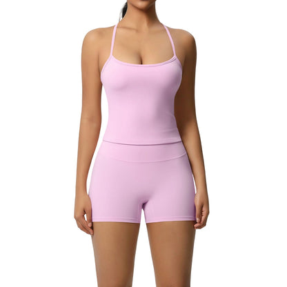 Women’s 2-Piece Wicking Athletic Workout Set with Top and Shorts