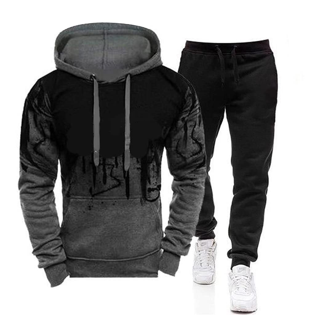 Men’s Hooded Sweatshirt & Jogger Tracksuit Set