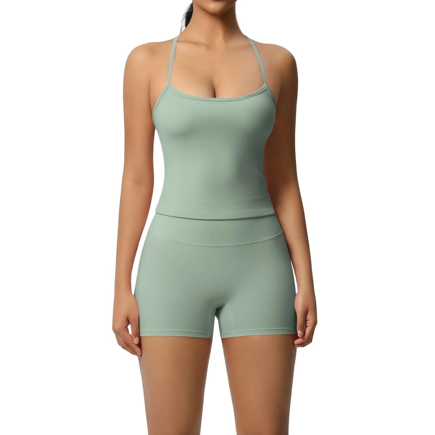Women’s 2-Piece Wicking Athletic Workout Set with Top and Shorts