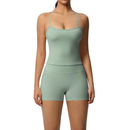 Women’s 2-Piece Wicking Athletic Workout Set with Top and Shorts