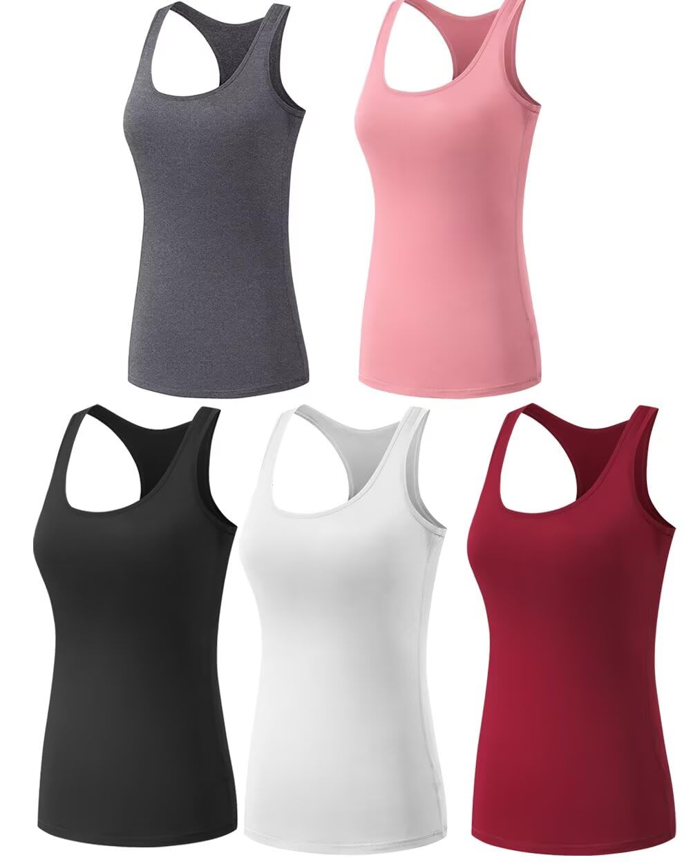 Women’s 5-Pack Racerback Compression Tank Tops