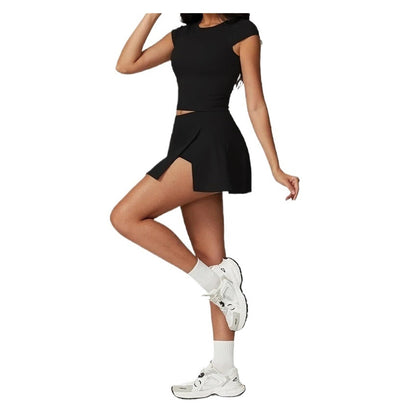 Women’s 2-Piece Workout Tracksuit Set with Shorts and Skirt Option