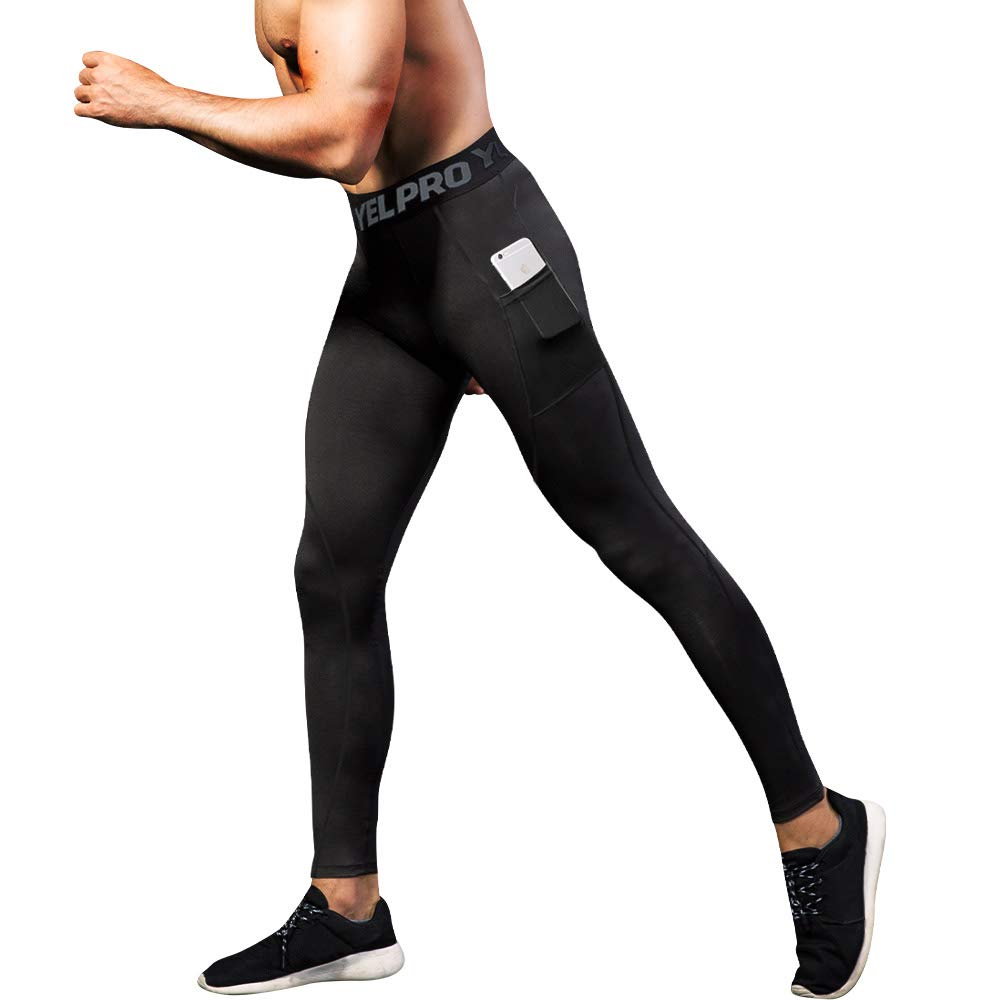 Men’s 3-Pack Compression Leggings with Pockets