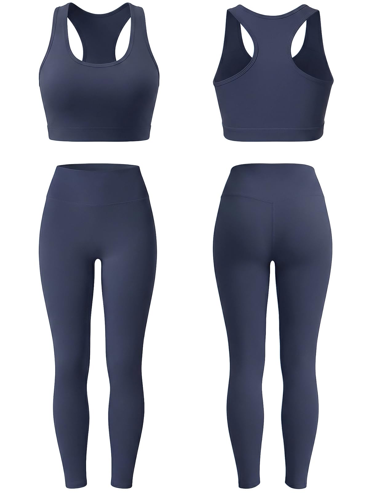 Women’s 2-Piece Butter Soft Workout Set with Sports Bra and High Waist Leggings