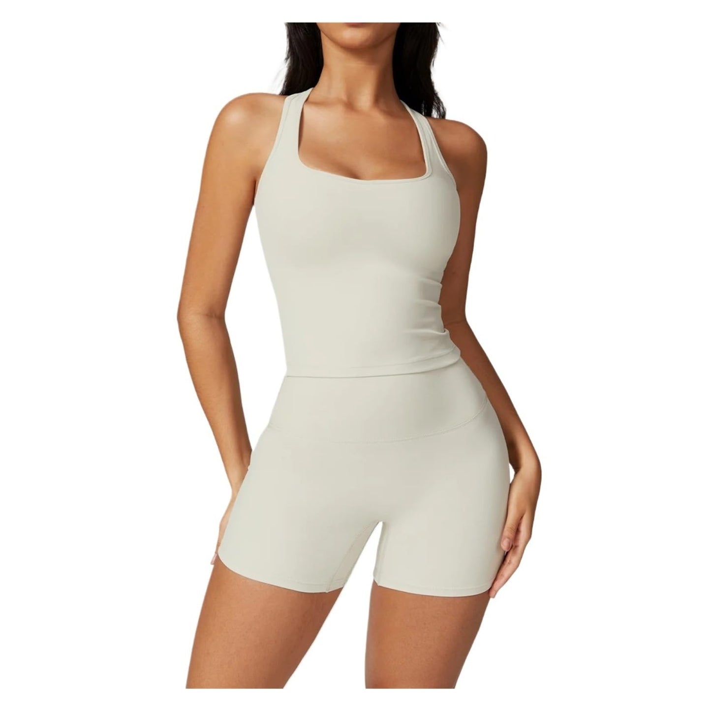 Women’s 2-Piece Workout Set with Sports Top and Shorts