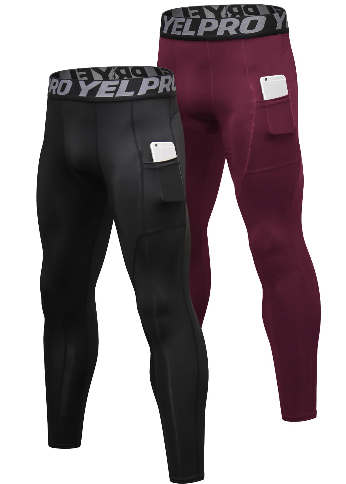 Men’s 3-Pack Compression Leggings with Pockets