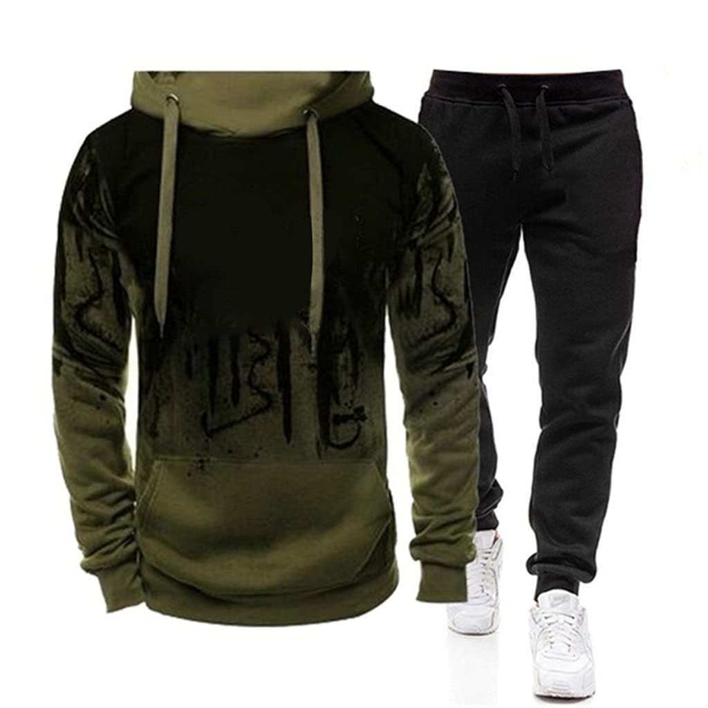 Men’s Hooded Sweatshirt & Jogger Tracksuit Set