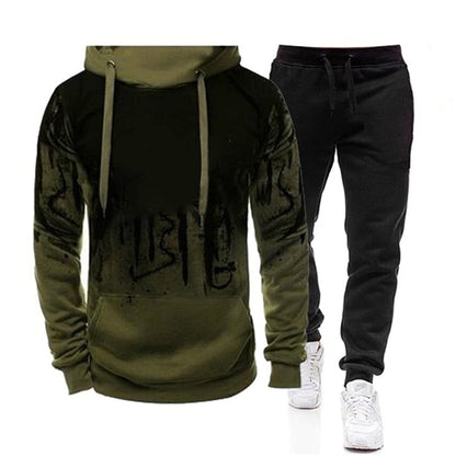 Men’s Hooded Sweatshirt & Jogger Tracksuit Set