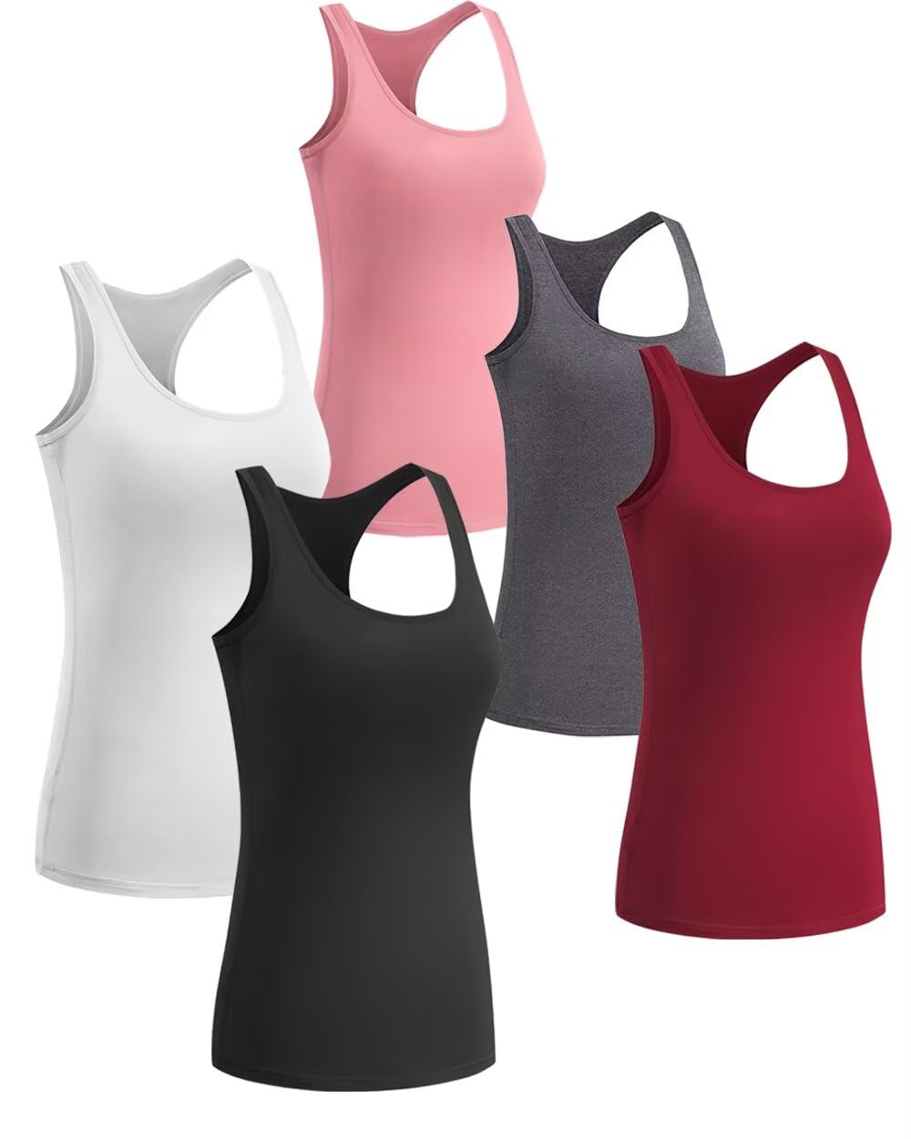 Women’s 5-Pack Racerback Compression Tank Tops