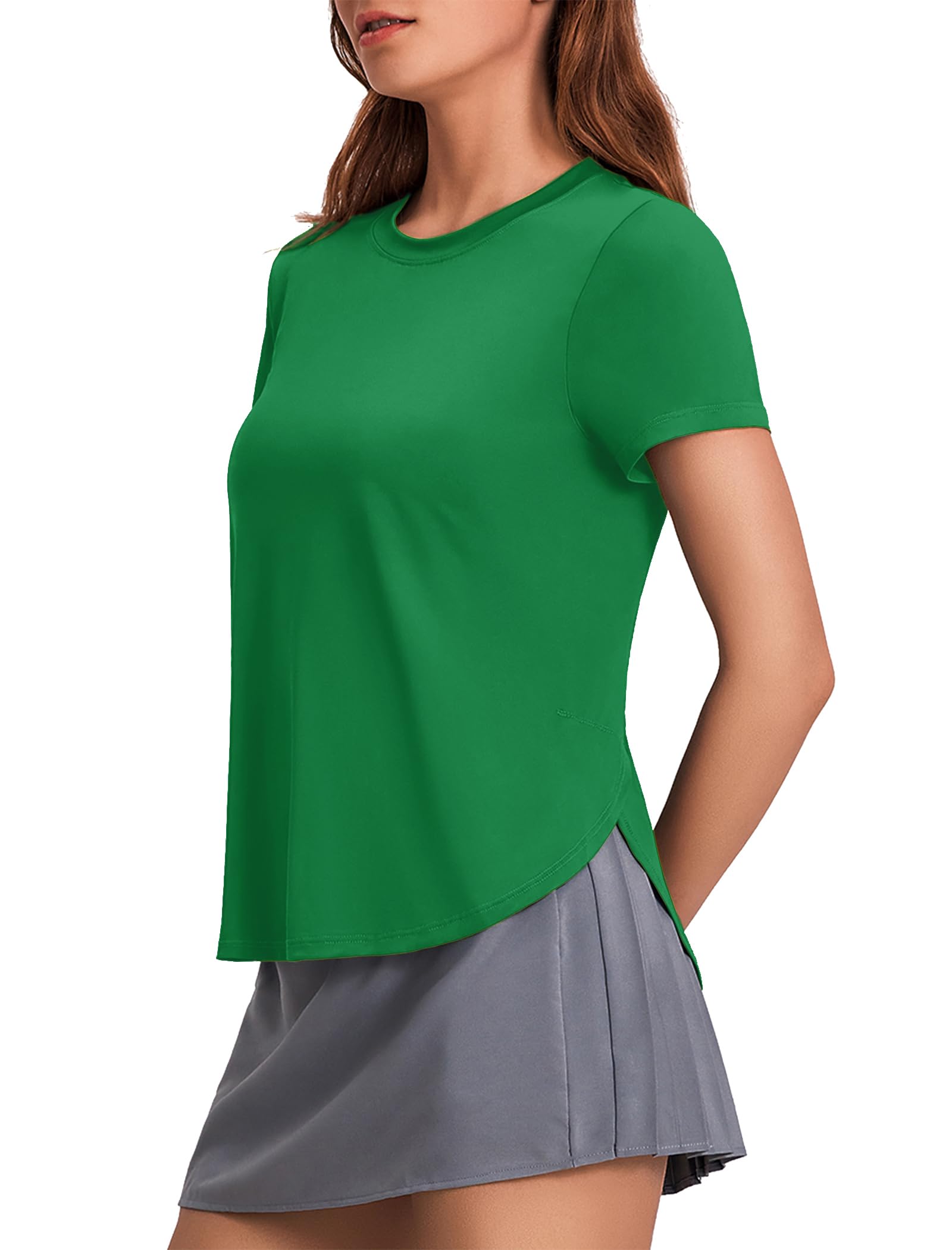 Women’s UPF 50+ Short Sleeve Workout Top with Side Slits