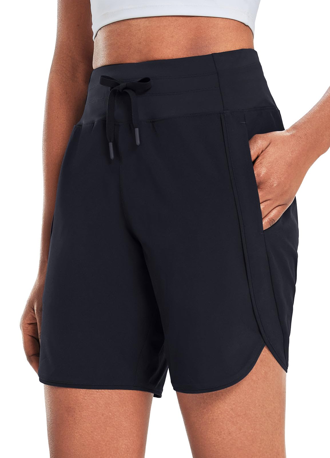 Women’s 7" High Waist Running Shorts with Zipper Pocket