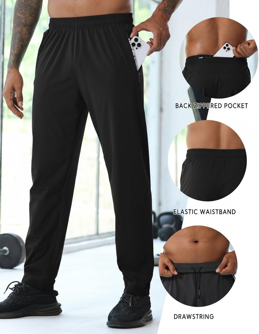 Men’s 3-Piece Windproof Tracksuit Set with Jacket and Joggers