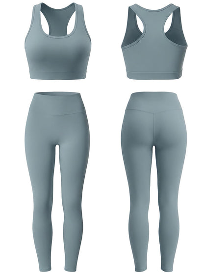 Women’s 2-Piece Butter Soft Workout Set with Sports Bra and High Waist Leggings