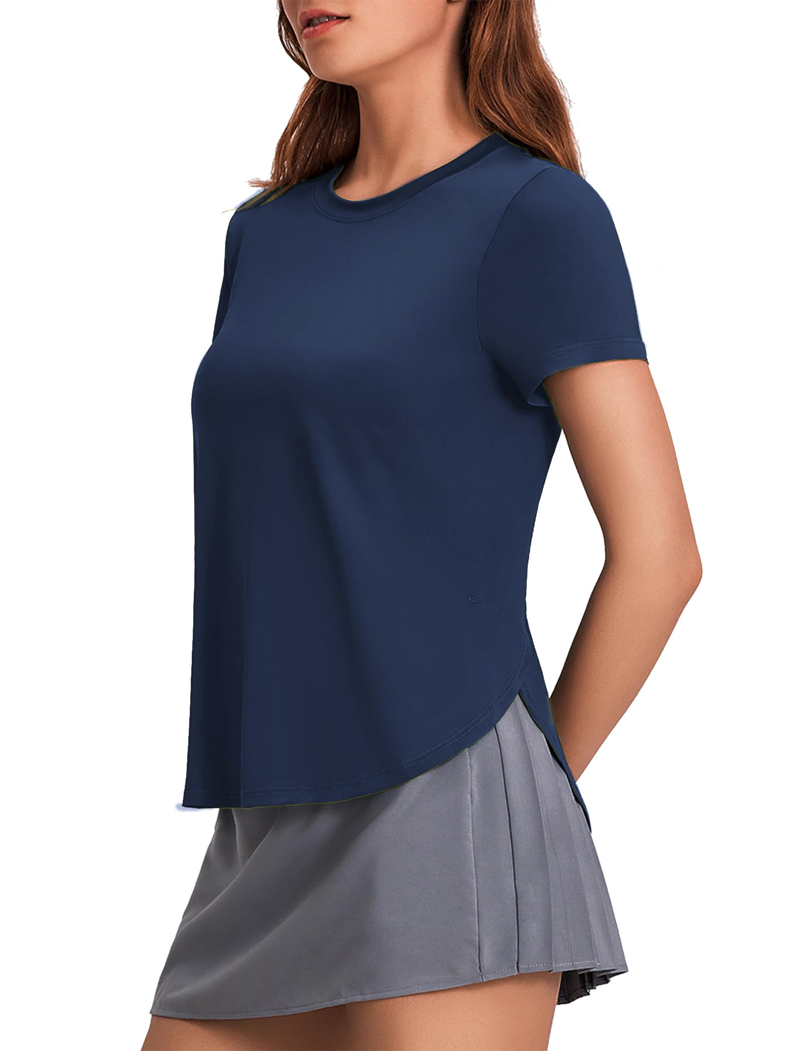 Women’s UPF 50+ Short Sleeve Workout Top with Side Slits