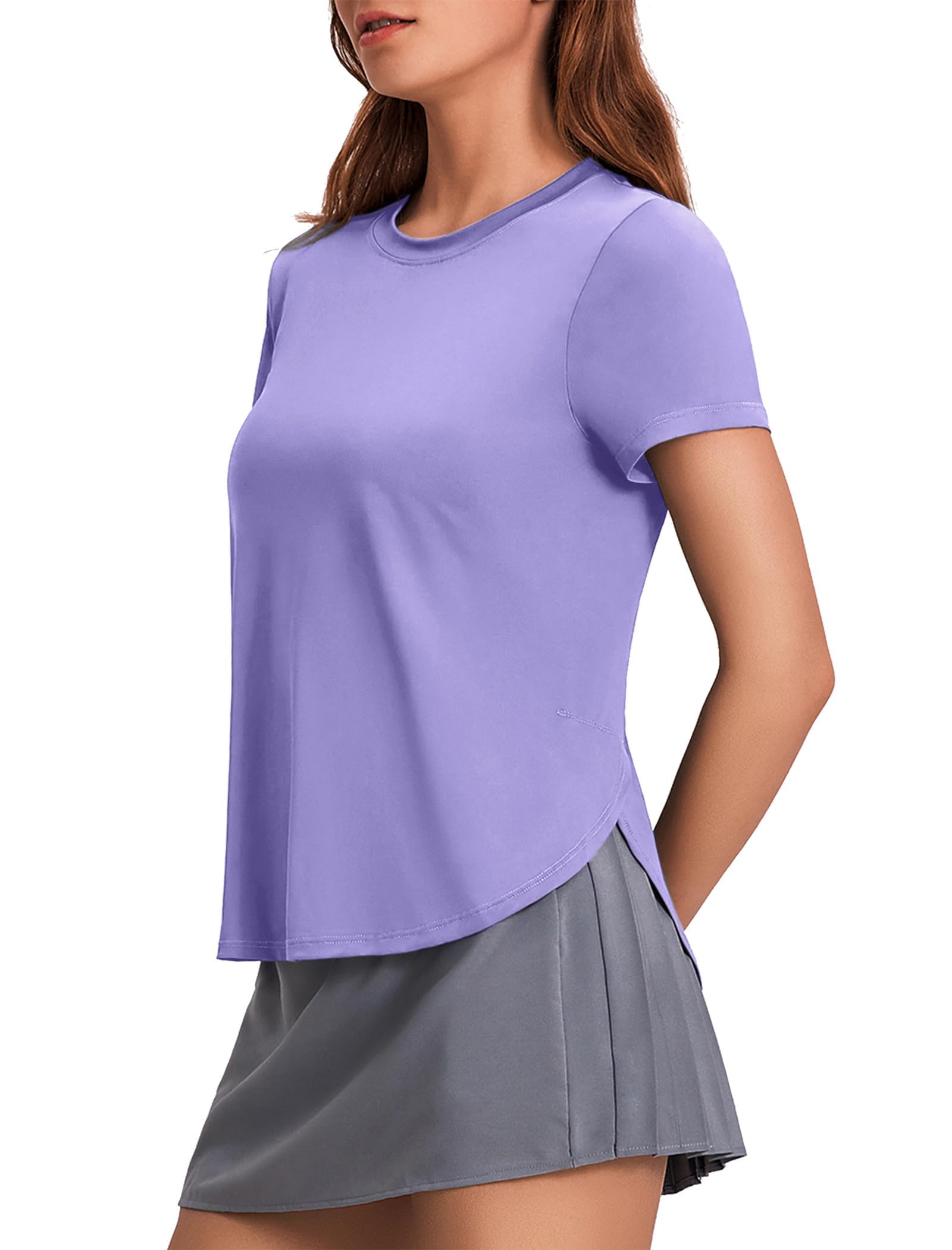 Women’s UPF 50+ Short Sleeve Workout Top with Side Slits
