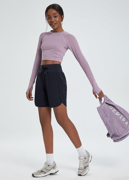 Women’s 7" High Waist Running Shorts with Zipper Pocket