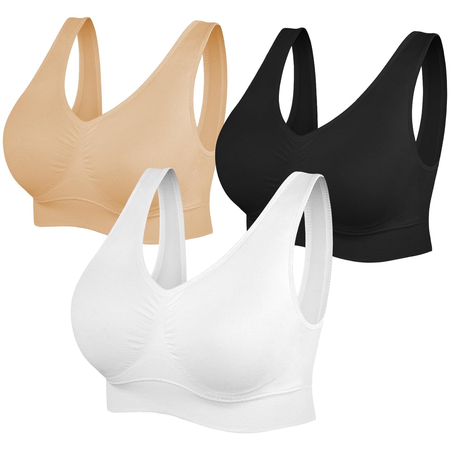 Women’s 3-Pack Seamless Yoga Sports Bras