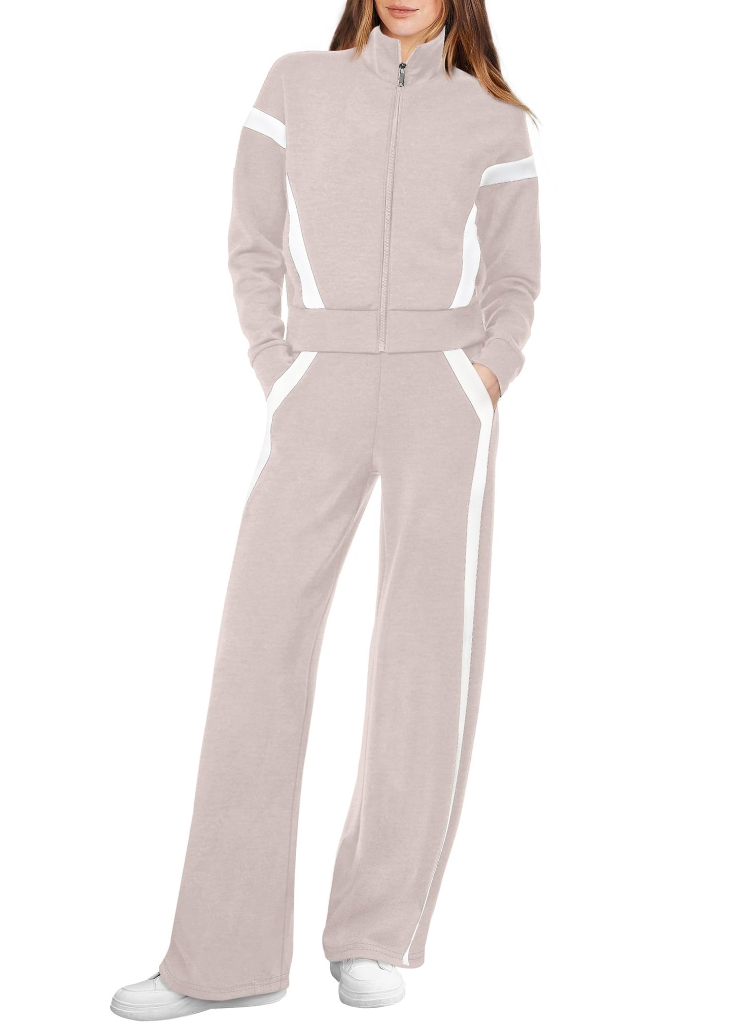 Women’s Lounge Set 2-Piece Sweatshirt & Wide Leg Pants Tracksuit