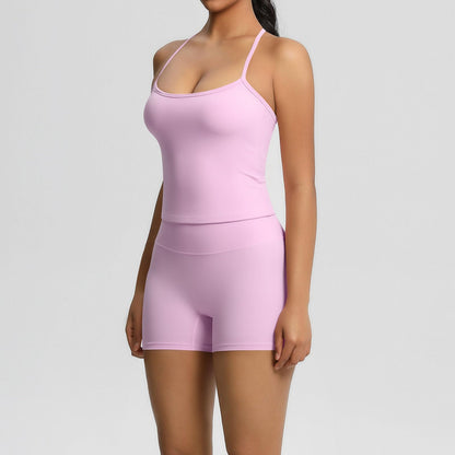 Women’s 2-Piece Wicking Athletic Workout Set with Top and Shorts