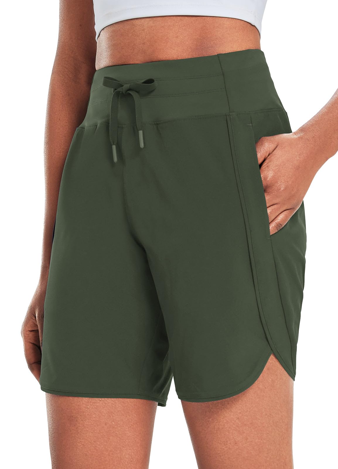 Women’s 7" High Waist Running Shorts with Zipper Pocket