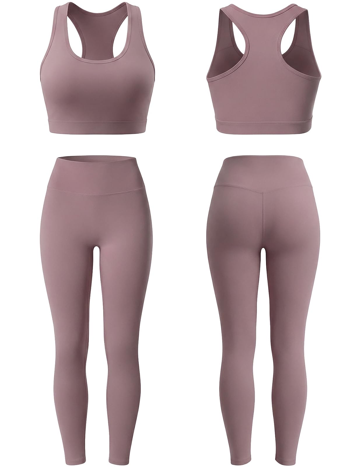 Women’s 2-Piece Butter Soft Workout Set with Sports Bra and High Waist Leggings