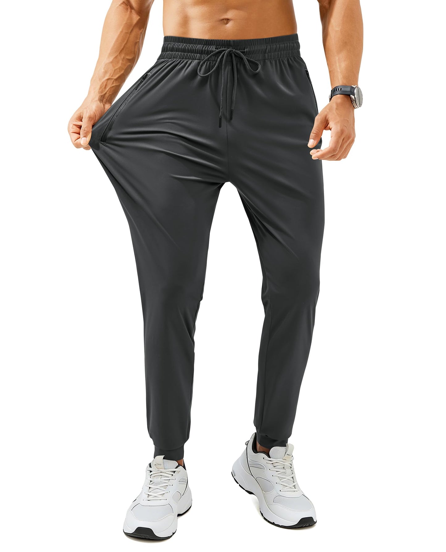 Men’s Lightweight Athletic Joggers with Zipper Pockets