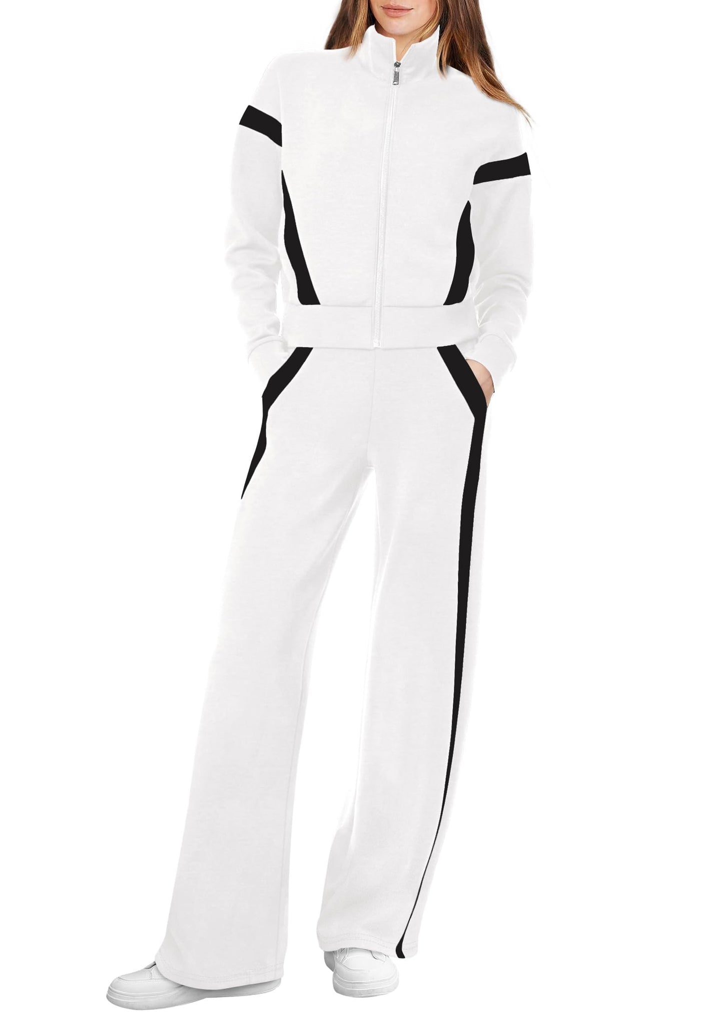 Women’s Lounge Set 2-Piece Sweatshirt & Wide Leg Pants Tracksuit