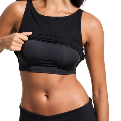 Women’s Ribbed Boat Neck Tank Top with Built-In Bra
