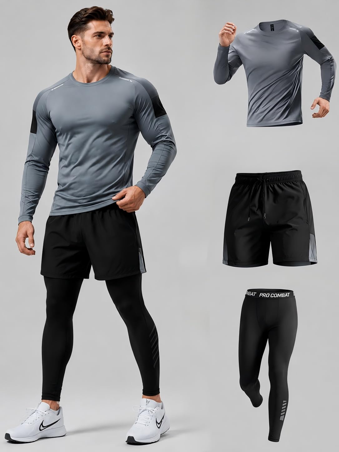 Men’s 3-Piece Quick Dry Athletic Tracksuit Set