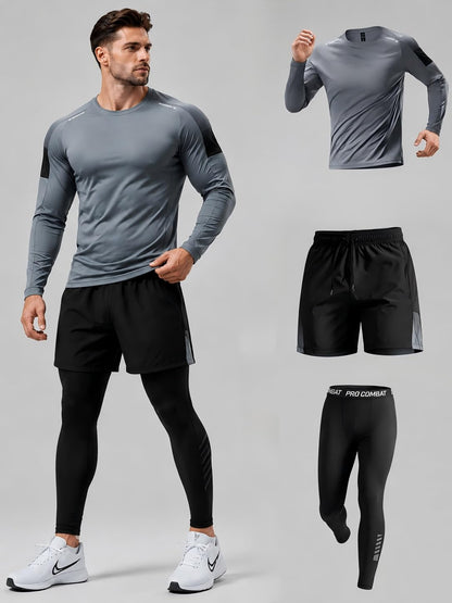 Men’s 3-Piece Quick Dry Athletic Tracksuit Set