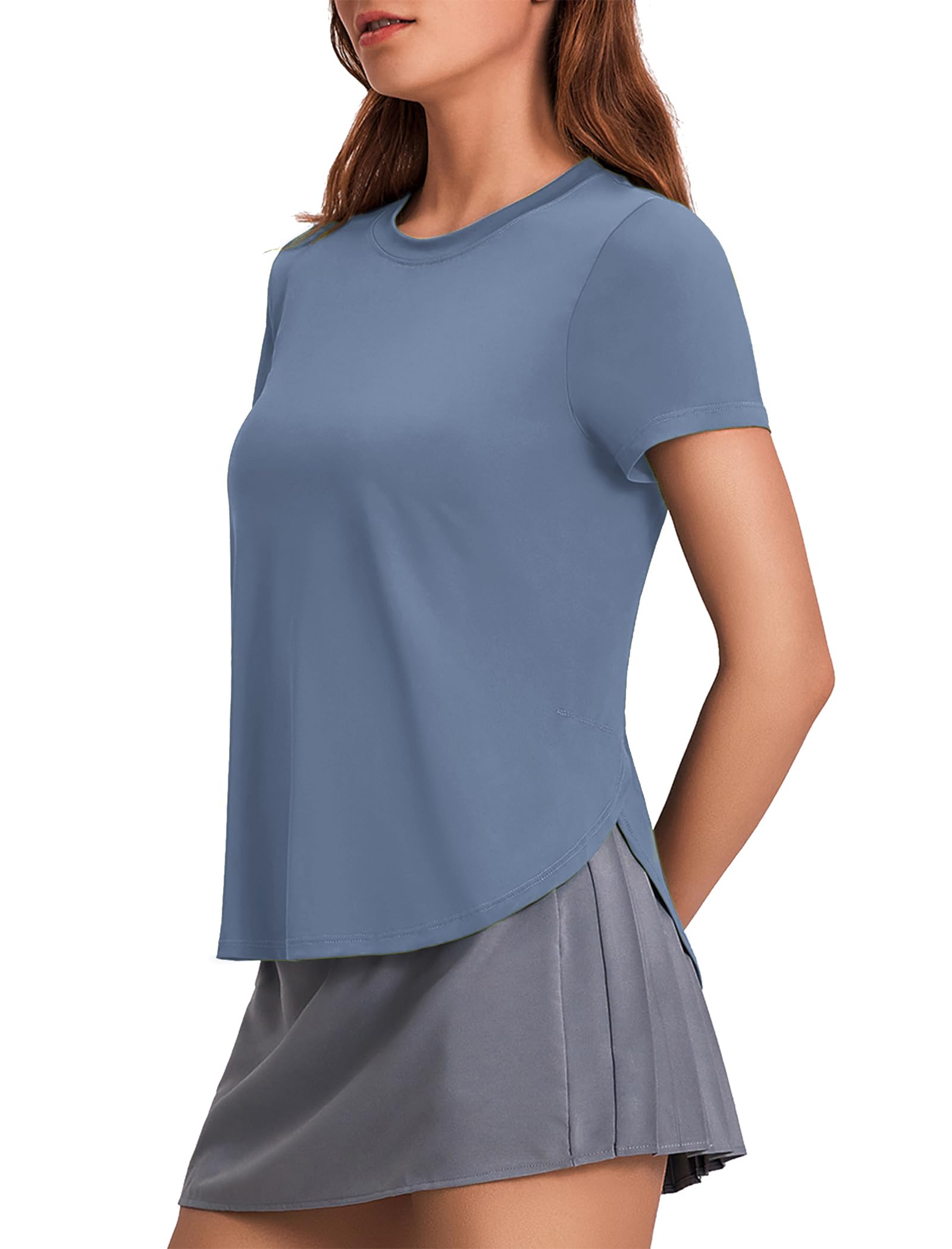 Women’s UPF 50+ Short Sleeve Workout Top with Side Slits