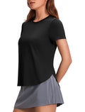 Women’s UPF 50+ Short Sleeve Workout Top with Side Slits