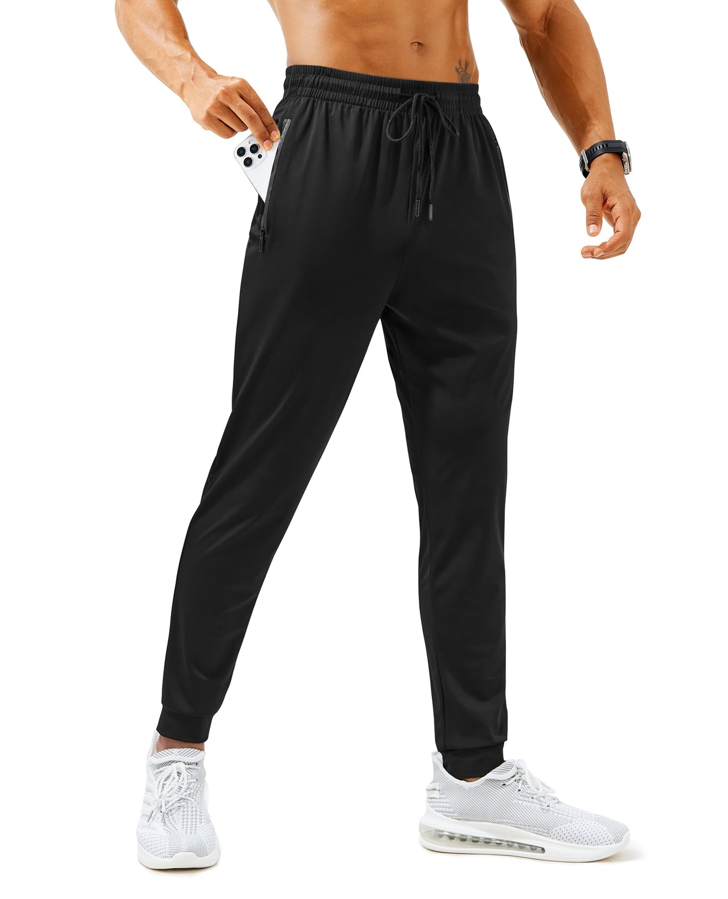 Men’s Lightweight Athletic Joggers with Zipper Pockets