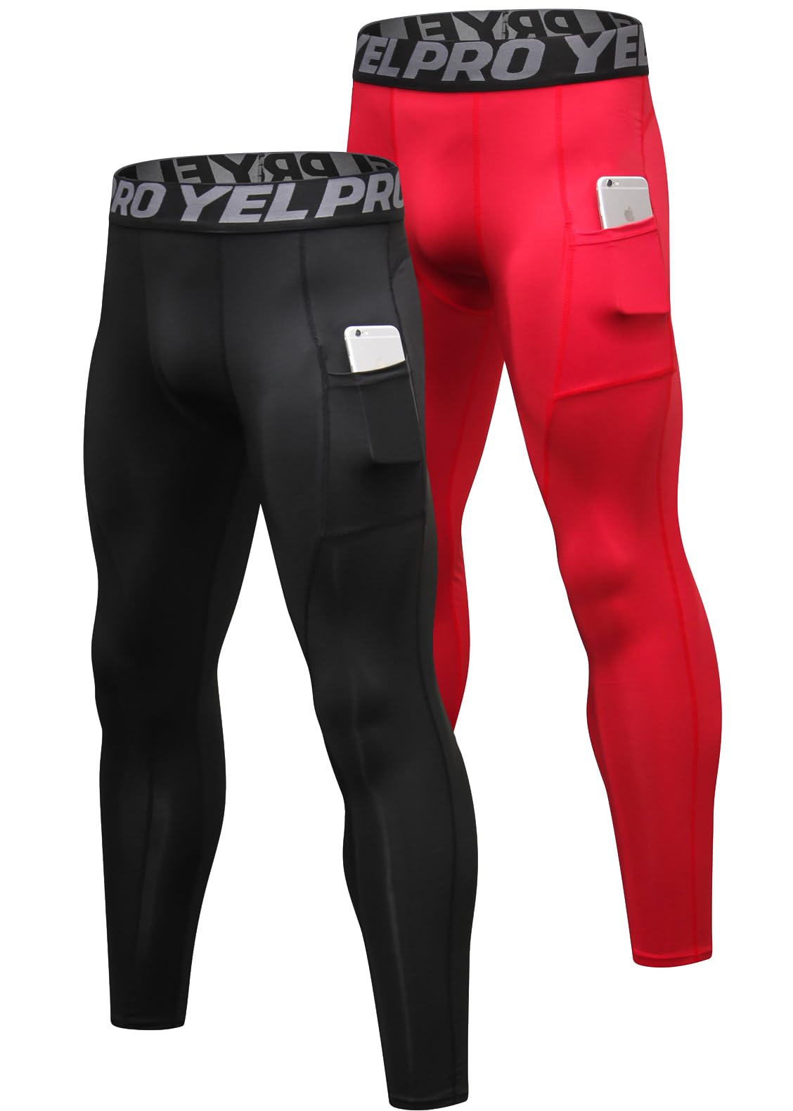 Men’s 3-Pack Compression Leggings with Pockets