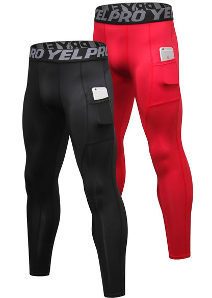 Men’s 3-Pack Compression Leggings with Pockets