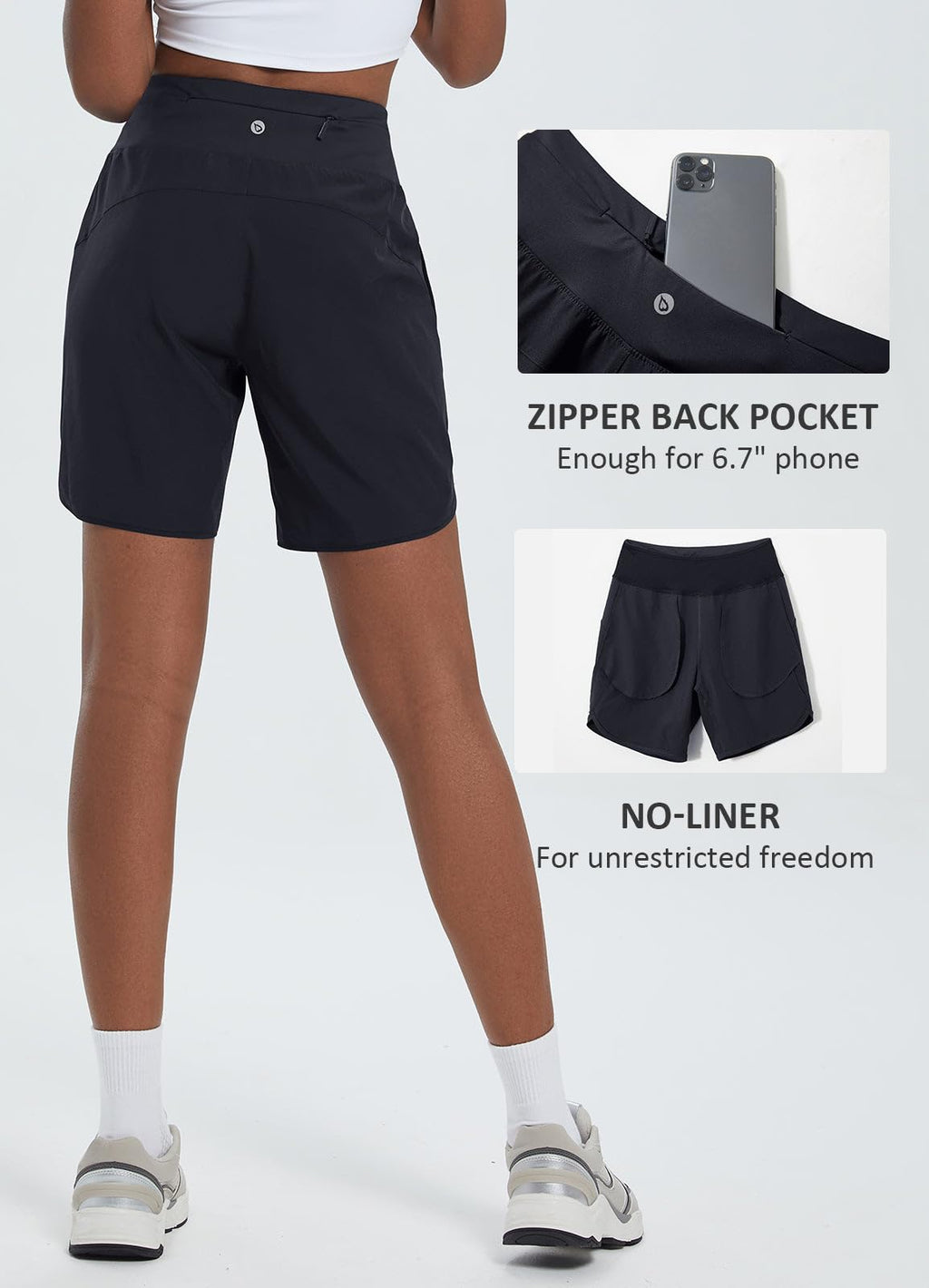 Women’s 7" High Waist Running Shorts with Zipper Pocket